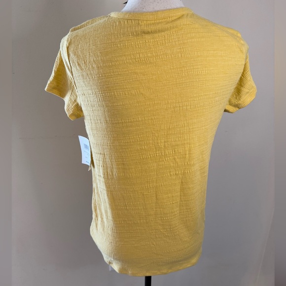 89th + Madison yellow beaded short sleeve top SZ small - Picture 3 of 11